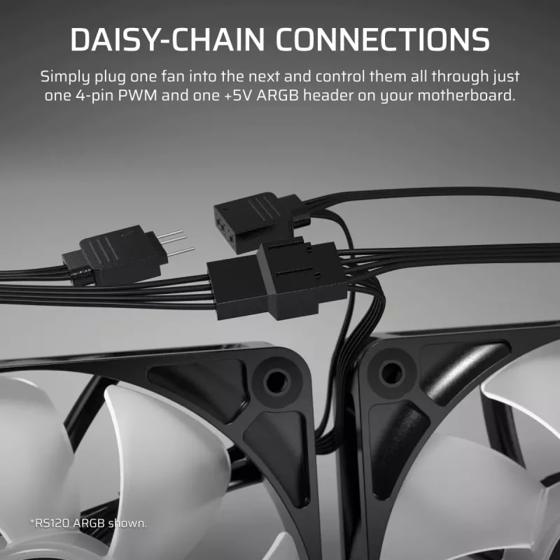 Jahutusventilaator CORSAIR RS120-R ARGB 120mm 3-pack, 120 mm, ARGB valgustus, 3 ventilaatorit