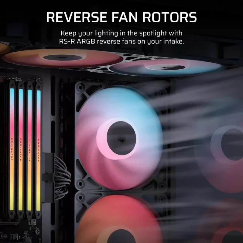Jahutusventilaator CORSAIR RS120-R ARGB 120mm 3-pack, 120 mm, ARGB valgustus, 3 ventilaatorit