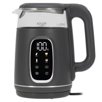 Elektriline veekeetja Adler AD 1305 G — 1,7 L, 2200 W, reguleeritav termostaat, LED-ekraan, hall