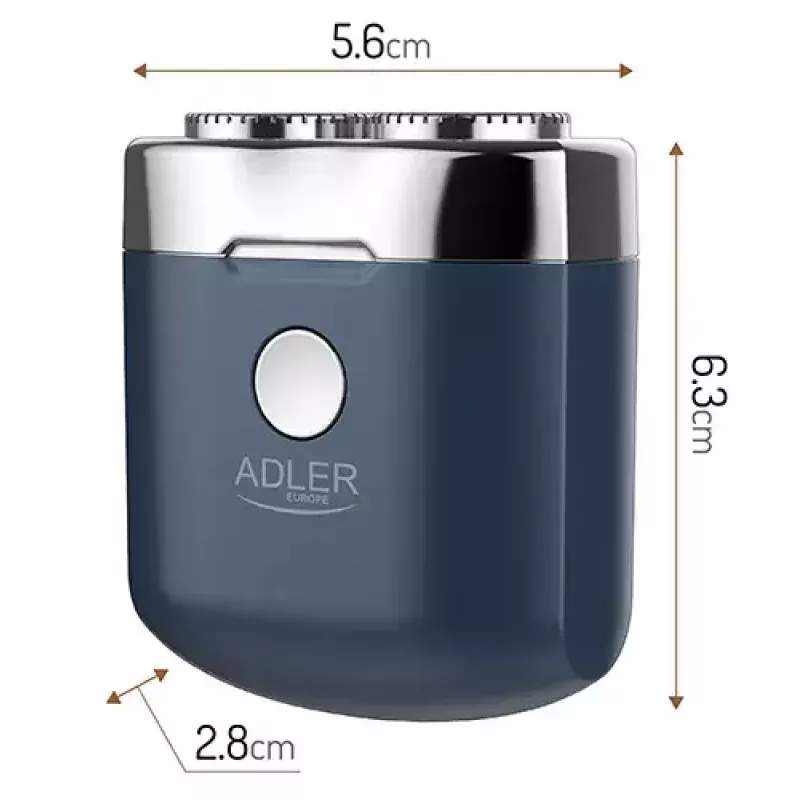 Pöörlev pardel Adler AD 2937, 2 pöörlevat pead, taaslaetav liitiumioon 250 mAh, pestav, juhtmevaba, sinine