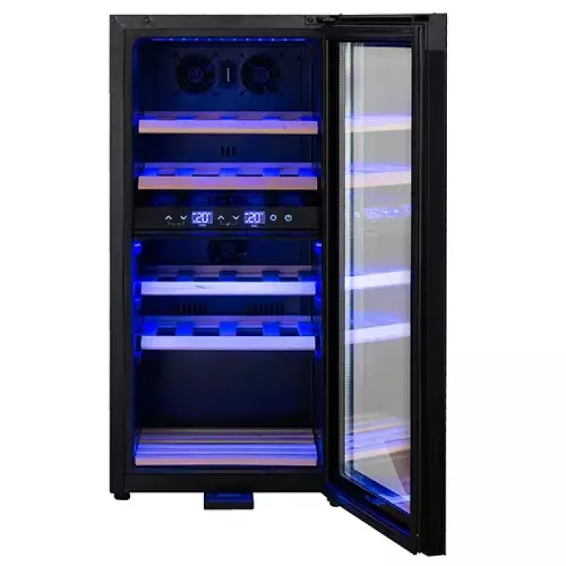 Termoelektriline veinijahuti Adler AD 8080, eraldiseisev must, 24 pudelit, 2 tsooni, 60 L, puutjuhtimine