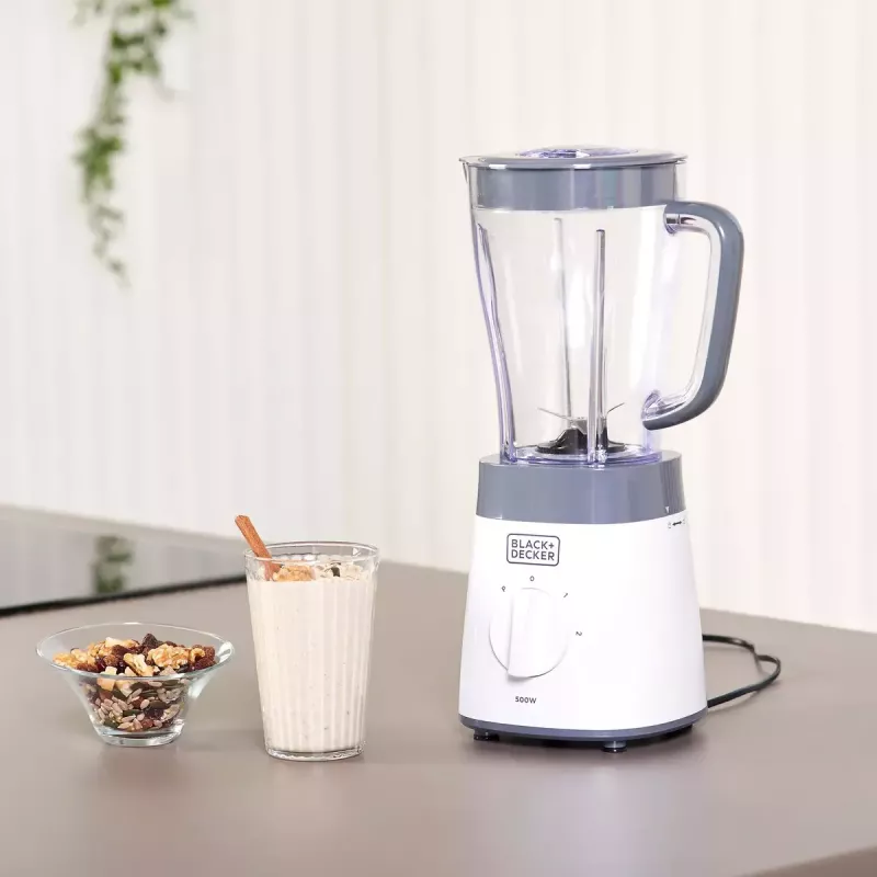Lauapealne blender Must & Decker BXJB500E — 1,5 L klaaskann, 500 W, 2 kiirust, impulss, jää purustamine