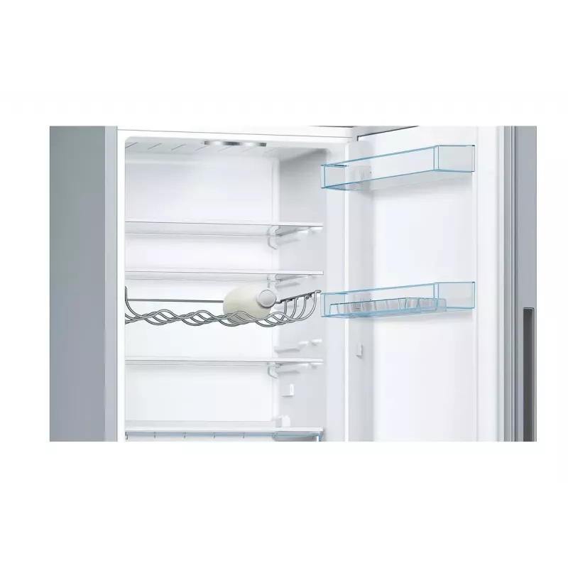 Bosch Serie 4 KGV33VLEA külmik-sügavkülmik — Eraldiseisev roostevaba teras, 289 L kogumaht (195 L külmik / 94 L sügavkülmik), E klass, 176 cm