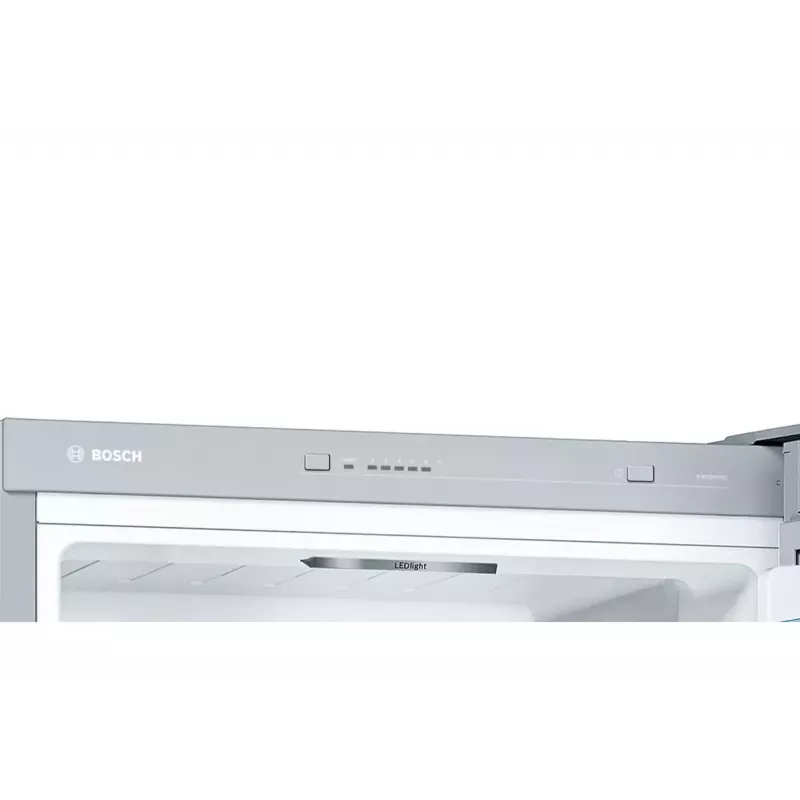 Bosch Serie 4 KGV33VLEA külmik-sügavkülmik — Eraldiseisev roostevaba teras, 289 L kogumaht (195 L külmik / 94 L sügavkülmik), E klass, 176 cm