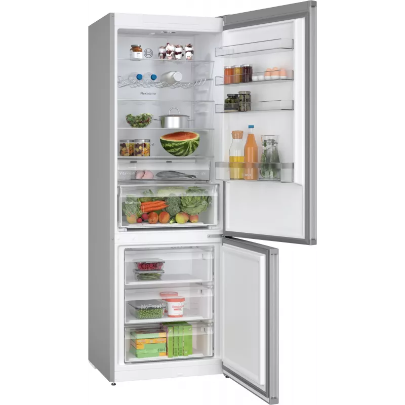 Külmik-sügavkülmik Bosch Serie 4 KGN497LDF — 440 L kogumaht, 311 L külmik + 129 L sügavkülmik, NoFrost, LED-ekraan, roostevaba teras