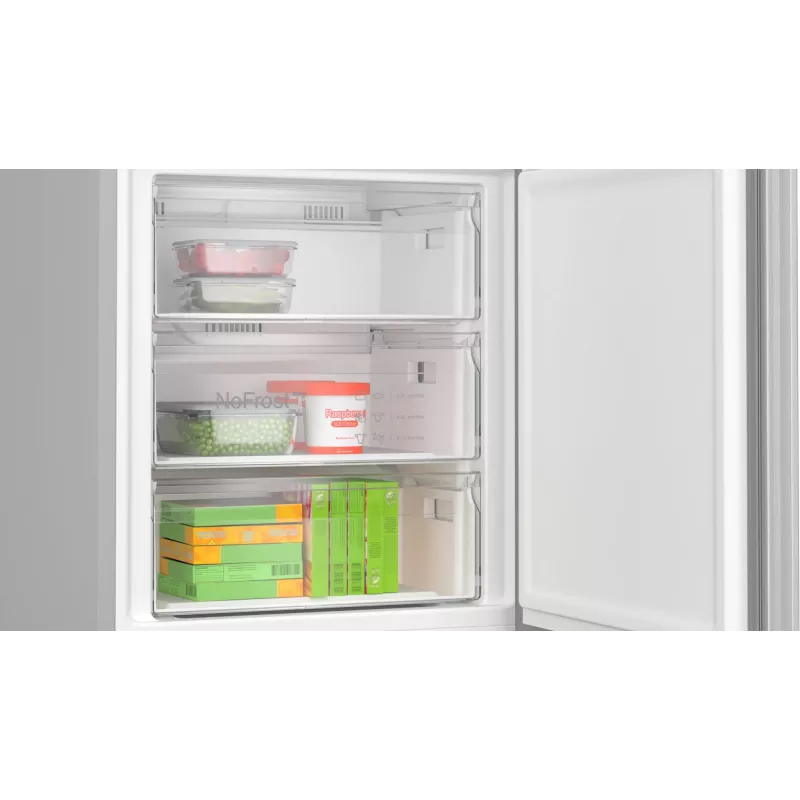Külmik-sügavkülmik Bosch Serie 4 KGN497LDF — 440 L kogumaht, 311 L külmik + 129 L sügavkülmik, NoFrost, LED-ekraan, roostevaba teras