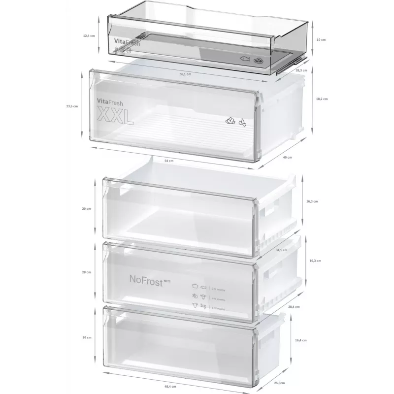 Külmik-sügavkülmik Bosch Serie 4 KGN497LDF — 440 L kogumaht, 311 L külmik + 129 L sügavkülmik, NoFrost, LED-ekraan, roostevaba teras