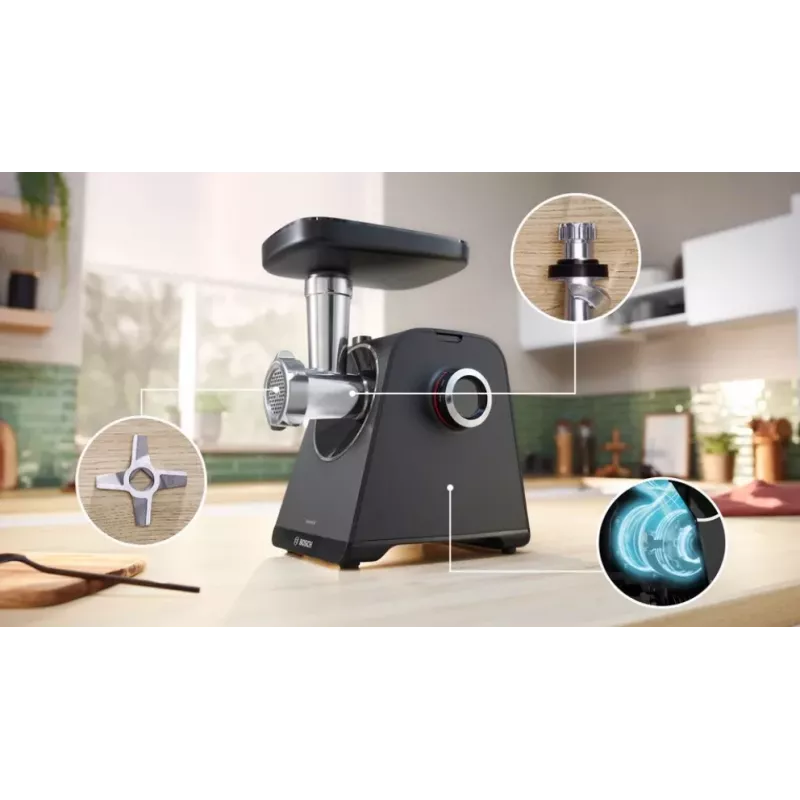 Bosch Serie 4 MFWS440B hakklihamasin 1900 W, must, hõbedane