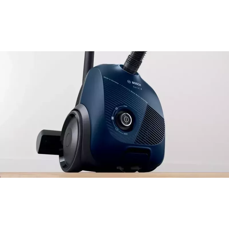 Silindervormiga tolmuimeja Bosch Serie 2 BGBS2BU1T — 850 W, 3,5 L tolmukott, 8 m tööraadius, sinine