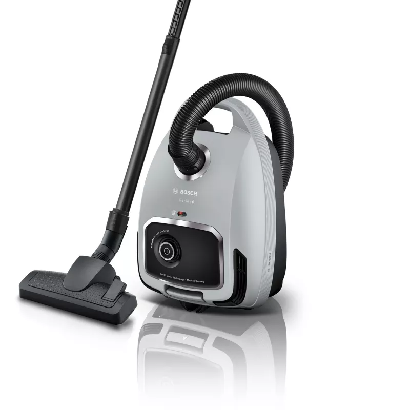 Silindertolmuimeja Bosch Serie 6 BGB6X330 — 600 W, HEPA 13, 4 L tolmukott, kõvadele põrandatele ja vaipadele, 6 kg, hall/must