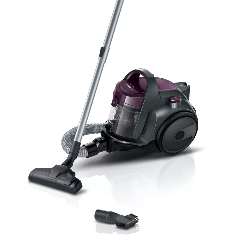 Silindertolmuimeja Bosch BGC05AAA1 — 700 W, 1,5 L kotita, HEPA 12, teleskoopne roostevabast terasest toru, 9 m ulatus, hall