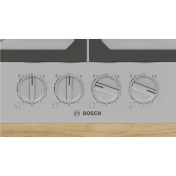 Sisseehitatud gaasipliit Bosch PCH6A5I90 — 60 cm, roostevaba teras, 4 gaasitsooni + 1 wok, Flame Select, malmist restid