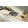 Sisseehitatud gaasipliit Bosch PCH6A5I90 — 60 cm, roostevaba teras, 4 gaasitsooni + 1 wok, Flame Select, malmist restid