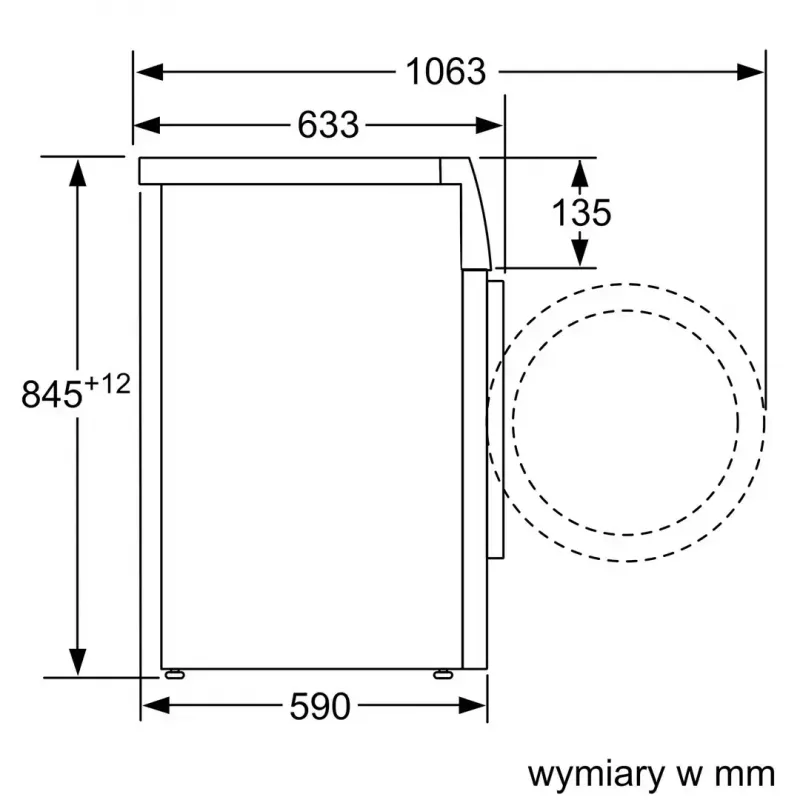 Pesumasin Bosch WAN2827FPL eestlaetav 7 kg 1200 p/min A+++ valge LED-ekraan 598×845×590 mm