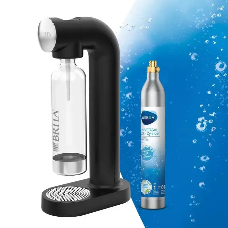 Soda maker BRITA sodaONE Must Silver — saturator, 60 L performance, BPA-free, 450×129×240 mm