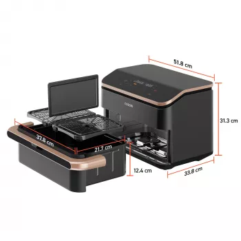 Cosori Dual Blaze Twinfry Chef Edition Topelt 10 L eraldiseisev 2800 W kuumaõhufritüür Tumehall, Roosikuld