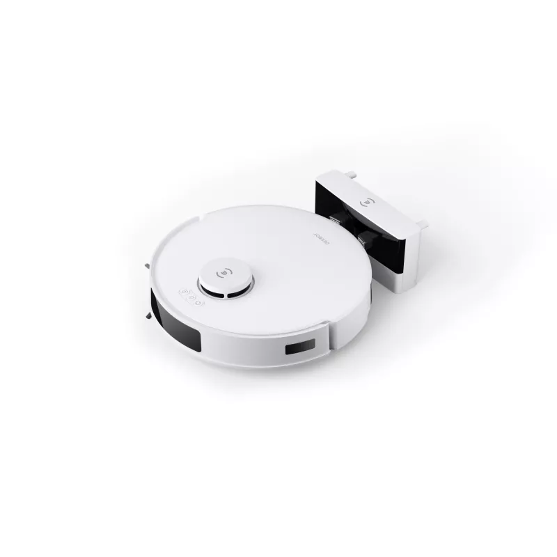 Robot tolmuimeja Ecovacs Deebot N20 Plus — kotita 0,4 L tolmumahuti, 0,22 L veepaak, 5200 mAh, 300 min, 96 mm kõrgus, valge