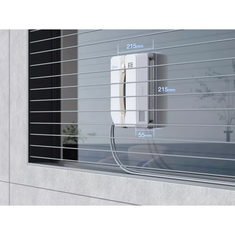 Akende puhastamise robot Ecovacs Winbot Mini — aku 3000 mAh, imemisvõimsus 7500 Pa, veepaak 0,06 L, harjadeta mootor, rakenduse tugi