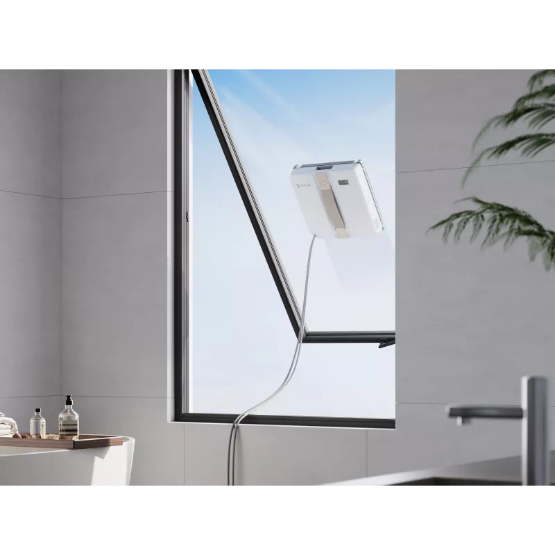 Akende puhastamise robot Ecovacs Winbot Mini — aku 3000 mAh, imemisvõimsus 7500 Pa, veepaak 0,06 L, harjadeta mootor, rakenduse tugi