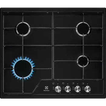 Electrolux EGS6424K, Must, Sisseehitatav, 60 cm, Gaasipliit, 4 keedupiirkonda