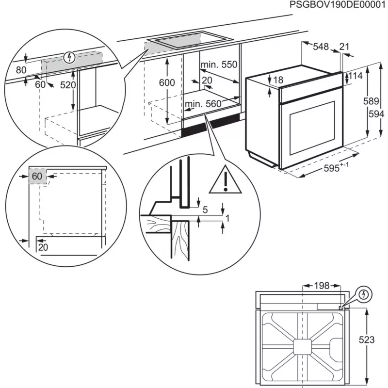 Electrolux EOF4P56X 72 L must, roostevaba teras