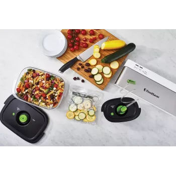 Vaakumpakendaja FoodSaver VS0100X — pöördnupuga juhtimine, sisaldab rulli ja 4 vaakumkotti, hõbevalge