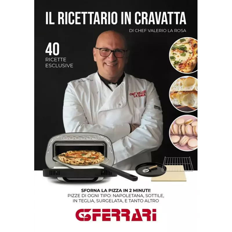 Lauapealne elektripizzaahi G3FERRARI G1018600 PRONTO PIZZA — 1700 W, kivist küpsetuspind, max 420°C, mahutab Ø32 cm pizza