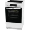 Vabaltseisev pliit Gorenje GECS5C70WA Elektripliit keeduplaat, 4 tsooni, valge, ahi 70 l, pöördnupud, LED-ekraan