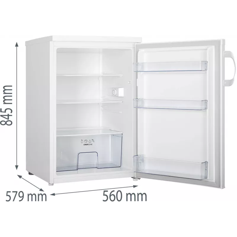 Eraldiseisev külmik Gorenje R492PW — 133 L, valge, pööratav uks, LED-valgusti, pöördnuppjuhtimine