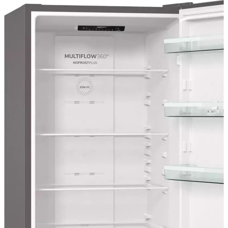 Eraldiseisev külmik-sügavkülmik Gorenje NRK6202EXL4, kogumaht 331 L (Külmik 235 L / Sügavkülmik 96 L), roostevaba teras, LED-ekraan