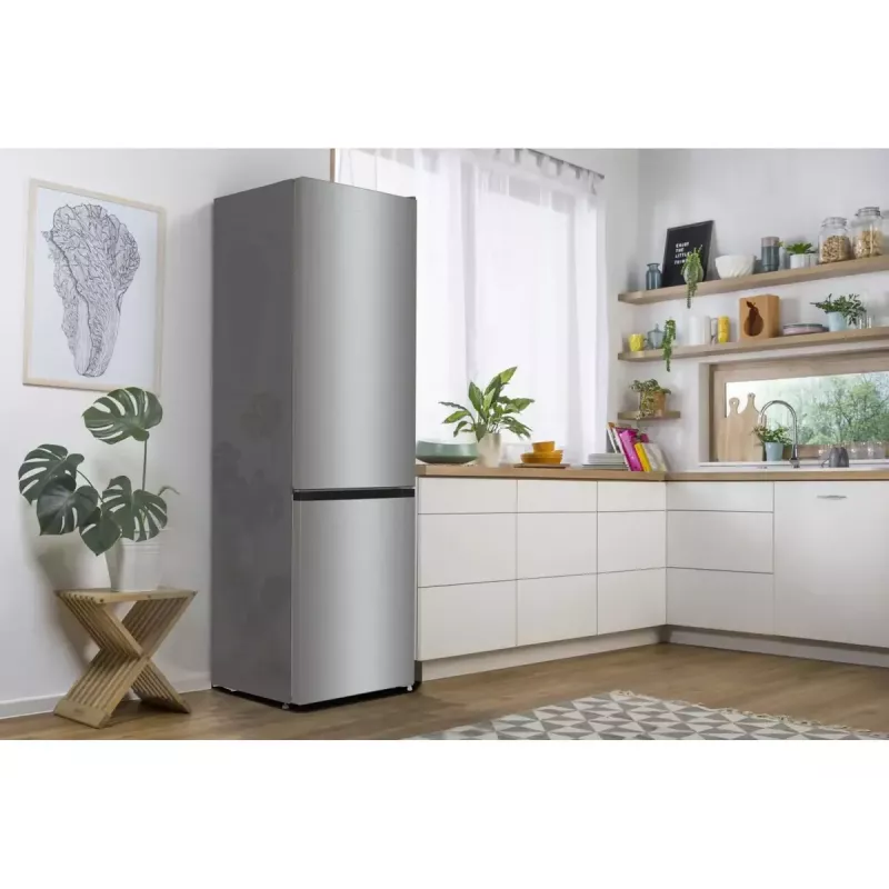 Eraldiseisev külmik-sügavkülmik Gorenje NRK6202EXL4, kogumaht 331 L (Külmik 235 L / Sügavkülmik 96 L), roostevaba teras, LED-ekraan