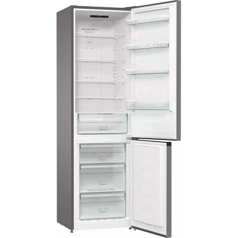 Eraldiseisev külmik-sügavkülmik Gorenje NRK6202EXL4, kogumaht 331 L (Külmik 235 L / Sügavkülmik 96 L), roostevaba teras, LED-ekraan