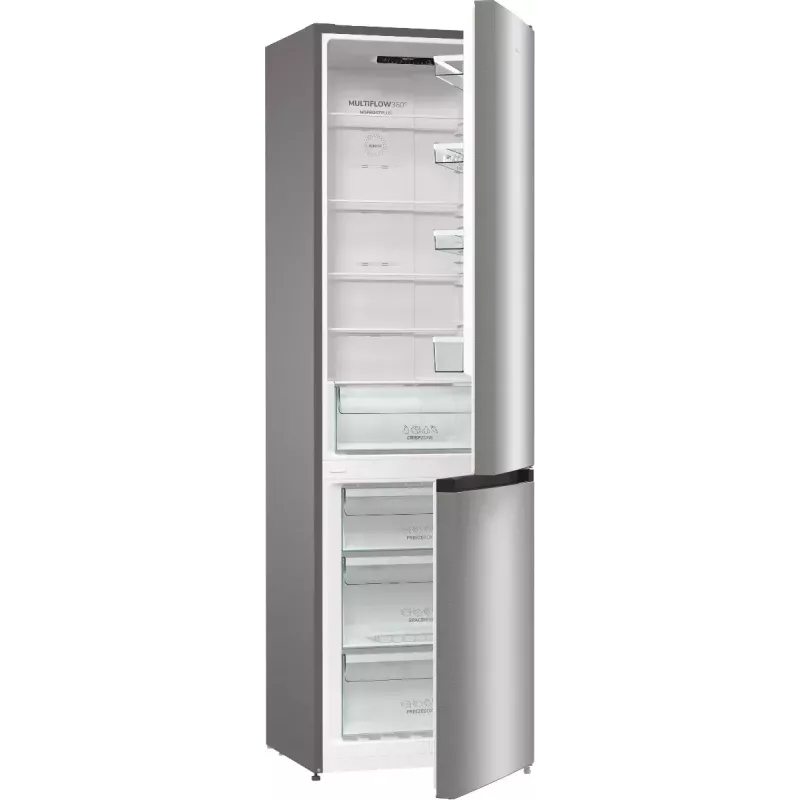 Eraldiseisev külmik-sügavkülmik Gorenje NRK6202EXL4, kogumaht 331 L (Külmik 235 L / Sügavkülmik 96 L), roostevaba teras, LED-ekraan