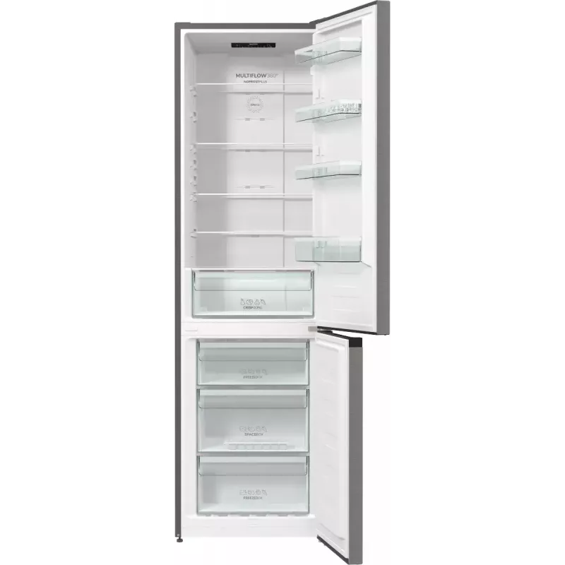 Eraldiseisev külmik-sügavkülmik Gorenje NRK6202EXL4, kogumaht 331 L (Külmik 235 L / Sügavkülmik 96 L), roostevaba teras, LED-ekraan
