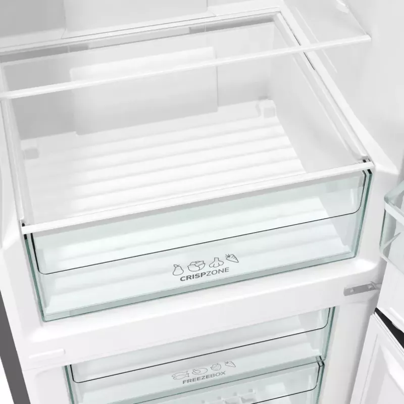 Eraldiseisev külmik-sügavkülmik Gorenje NRK6202EXL4, kogumaht 331 L (Külmik 235 L / Sügavkülmik 96 L), roostevaba teras, LED-ekraan