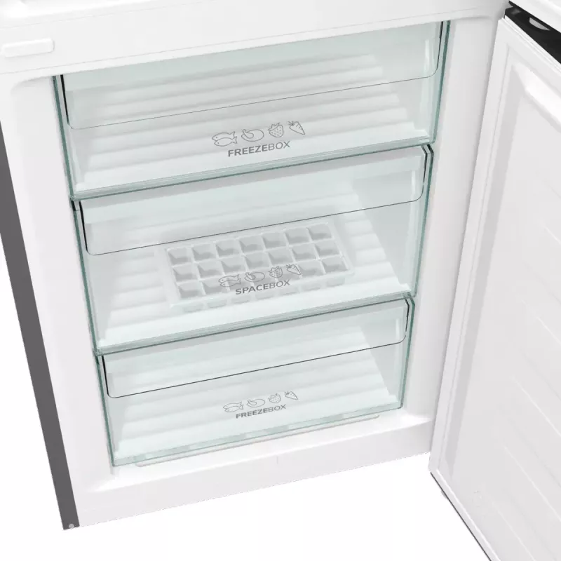 Eraldiseisev külmik-sügavkülmik Gorenje NRK6202EXL4, kogumaht 331 L (Külmik 235 L / Sügavkülmik 96 L), roostevaba teras, LED-ekraan