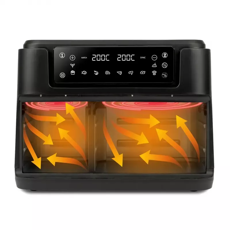 Kuumõhufritüür Girmi FG26, kahekorviline lauamudel, 9 L kogumaht (5,5 L + 3,5 L), 2400 W, 10 programmi, kuni 200 °C