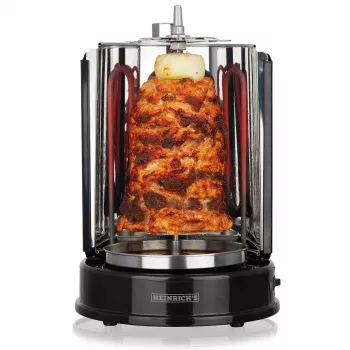 Kontaktgrill HEINRICH'S HDG 8687 — 1400 W, ümmargune, must, 250×360 mm