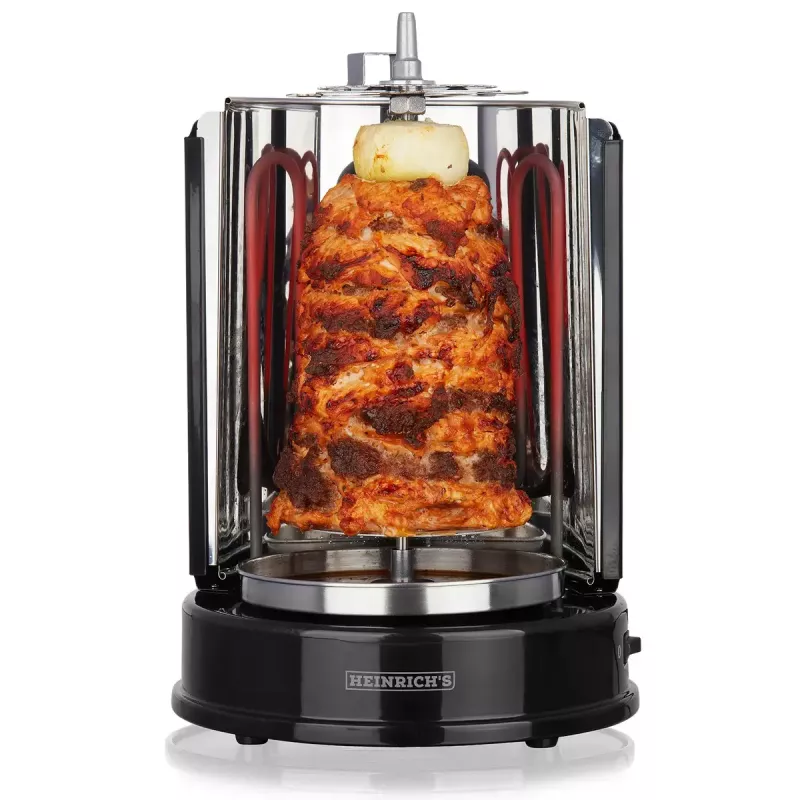 Kontaktgrill HEINRICH'S HDG 8687 — 1400 W, ümmargune, must, 250×360 mm