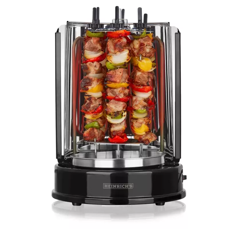 Kontaktgrill HEINRICH'S HDG 8687 — 1400 W, ümmargune, must, 250×360 mm