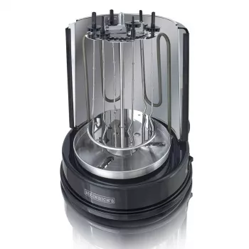 Kontaktgrill HEINRICH'S HDG 8687 — 1400 W, ümmargune, must, 250×360 mm