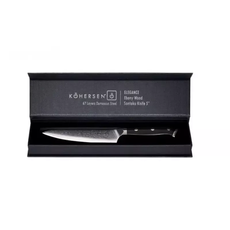 Universaalne nuga KOHERSEN Elegance eebenipuidust, Damaskuse tera 12,7 cm, kogupikkus 243 mm, kaal 127 g