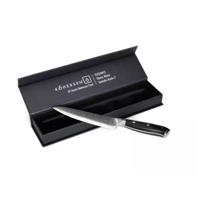 Universaalne nuga KOHERSEN Elegance eebenipuidust, Damaskuse tera 12,7 cm, kogupikkus 243 mm, kaal 127 g