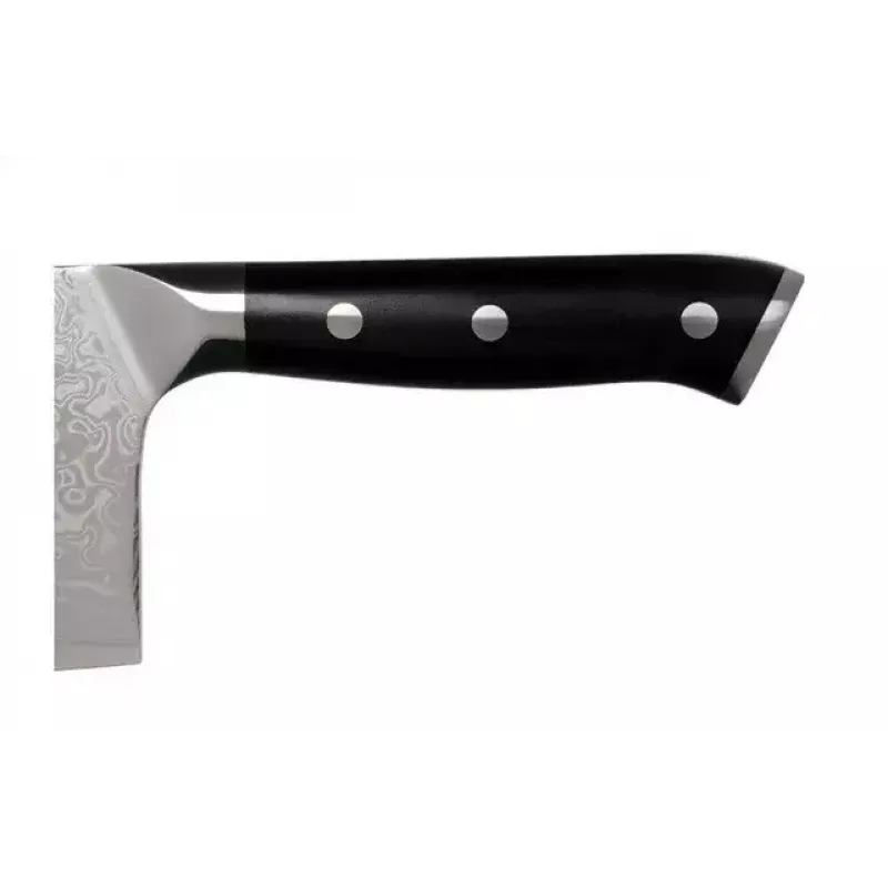 Cleaver KOHERSEN Elegance Ebony Wood Damascus steel cleaver 16.5 cm, 60 HRC, 13 cm käepide, 335 g