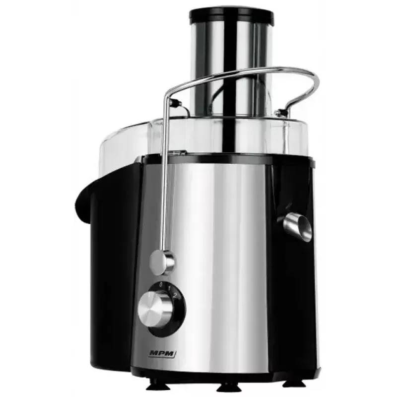 Tsentrifuugimahlapress MPM MSO-18-M, 1000 W mootor, 1 L mahlaanum, 2-astmeline juhtimine, roostevaba teras, must/hõbedane