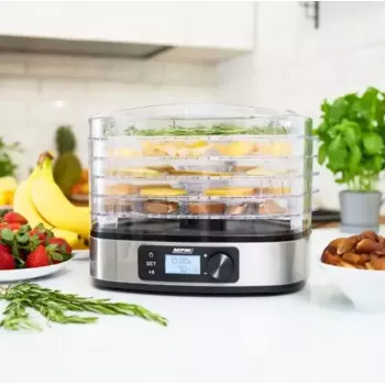 Toidukuivati MPM MSG-12 dehüdraator, 6 alus, 380 W, 35–75 °C, 0,5–36 h taimer, roostevabast terasest korpus