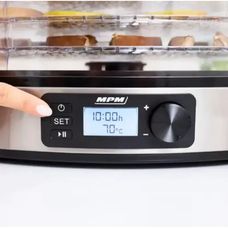Toidukuivati MPM MSG-12 dehüdraator, 6 alus, 380 W, 35–75 °C, 0,5–36 h taimer, roostevabast terasest korpus
