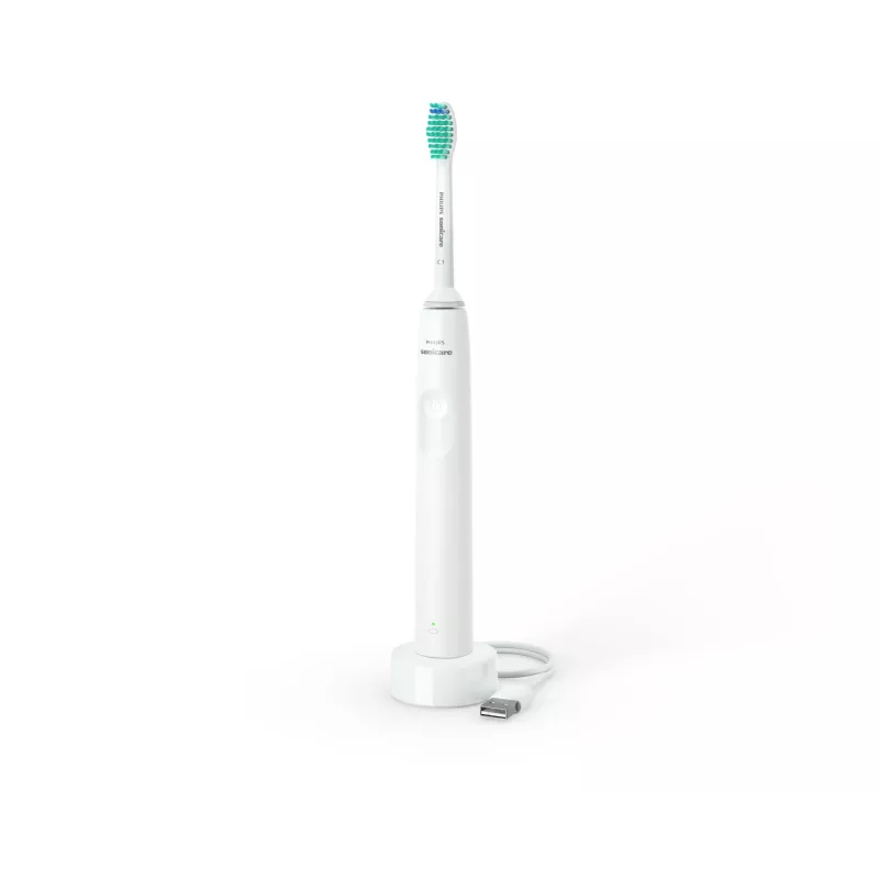 Soniline hambahari Philips 2100 series HX3651/13 — laetav täiskasvanute soniline hambahari, 2 min taimer, valge, 1 harjapea