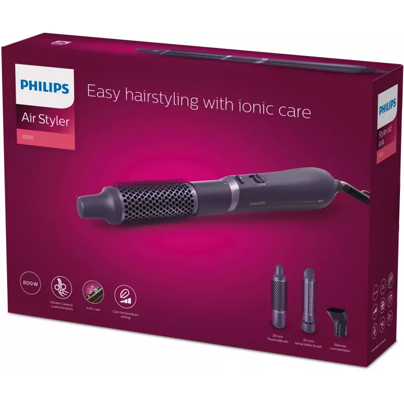 Juukseseade Philips 3000 series BHA305/00 — 800 W, 3 kuumutusastet, 3 lisaseadet, lilla