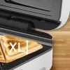 Võileivaküpsetaja Tefal SW7011 — 850 W, roostevaba teras ja valge, kompaktne 238×276×98 mm